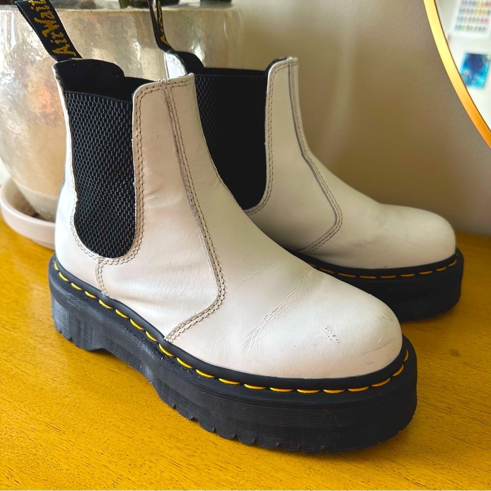 Dr Martens White Quad Chelsea Boots